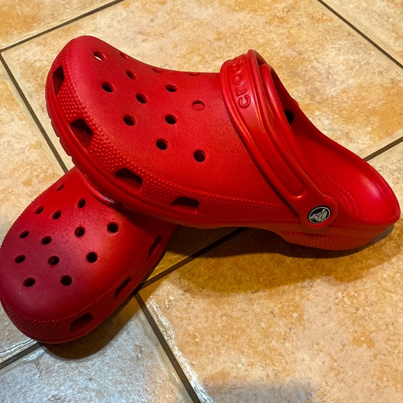 Red Crocs - Men Size: 8 or Women Size: 10 - Picture 2 of 3